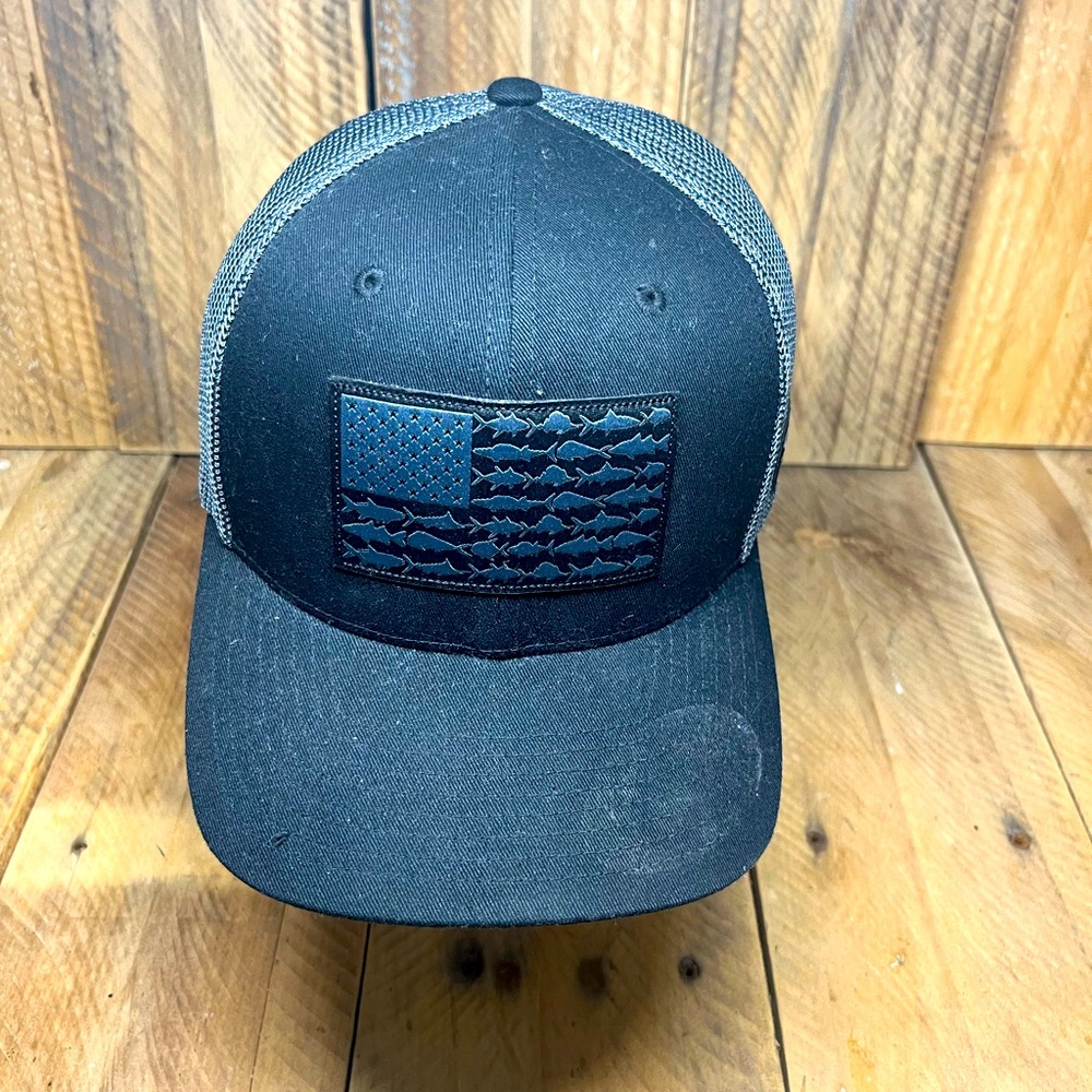 Columbia-PFG Fish Flag Mesh Ball Hat Cap - Fitted-Flexfit S/M